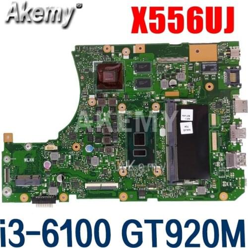Amazoon X556UJ i3-6100 CPU GT920M 2GB N16V-GM-B1 4GB RAM Mainboard REV 2.0 For Asus X556UJ X556UV Laptop Motherboard test ok