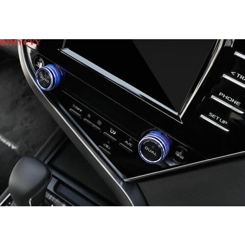 BJMYCYY Car styling Automobile air conditioner adjustment knob decoration ring For Toyota Camry 2018