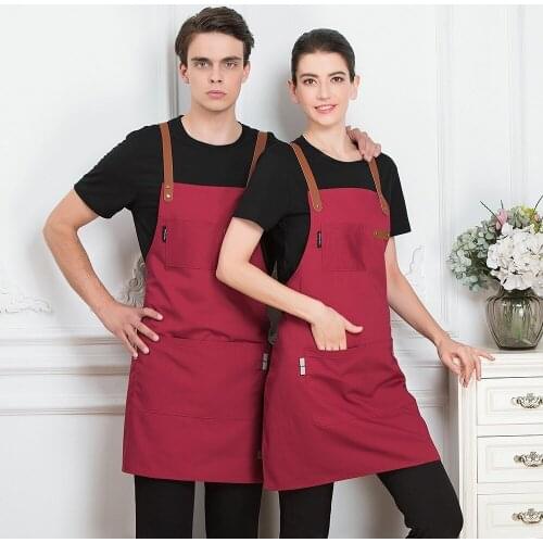 Canvas/Denim Kitchen Apron Coffee Shop Hairdresser Sleeveless Work Uniform Unisex Fashion Chef Antifouling Aprons Cute Apron