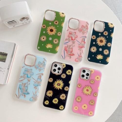 Floral Pattern Phone Case for IPhone 12Pro 11 12 Pro Max Hard PC Protective Cover Coque for IPhone XR X XS Max 7 8 Plus 10 Cases