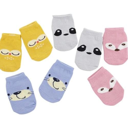 1-2 Years Old Shallow Mouth Low to Help Non-slip Children Socks Baby Child Baby Floor Socks Four Color Cartoon Boat Socks