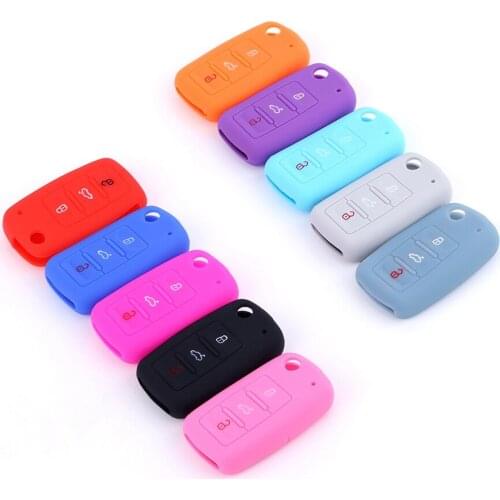 Hot Silicone Car Key Fob Shell Case Cover For VW Golf Bora Jetta POLO GOLF Passat For Skoda Octavia A5 Fabia For SEAT Ibiza Leon