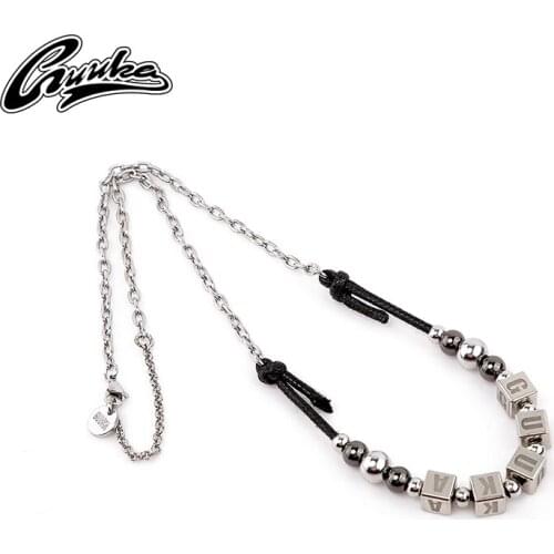 GUUKA tide brand block necklace ins cold wind Zhang Yixing with a hip-hop couple sweater with a niche chain