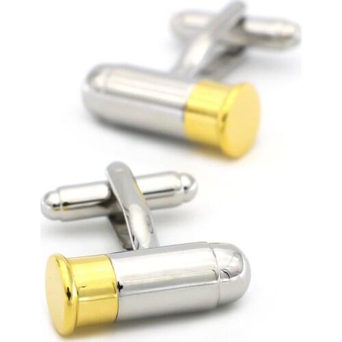 Mens Bullet Cuff Link Copper Material Golden Color