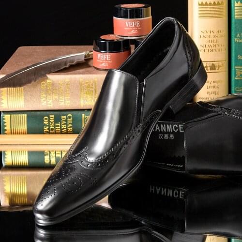 Hanmce Men Loafer Shoes Breathable Leather Top Quality Slip-On Loafers For Men Genuine Leather