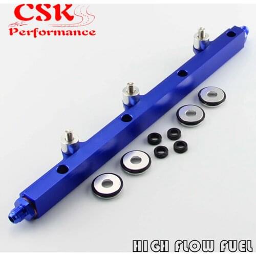 High Flow Billet Fuel Rail Kit Fit For 92-96 Mitsubishi Lancer Evolution EVO 1 2 3 4G63 Purple/Blue