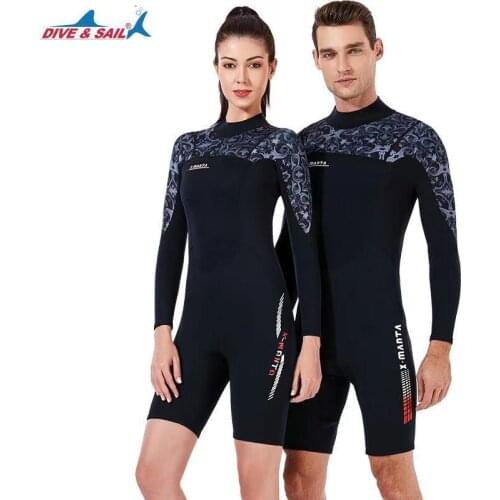 DIVE&SAIL 1.5mm Neoprene Wetsuits Men Keep Warm Scuba Diving Wet Suits Women Long Sleeve Surfing Spearfishing Triathlon Wetsuit