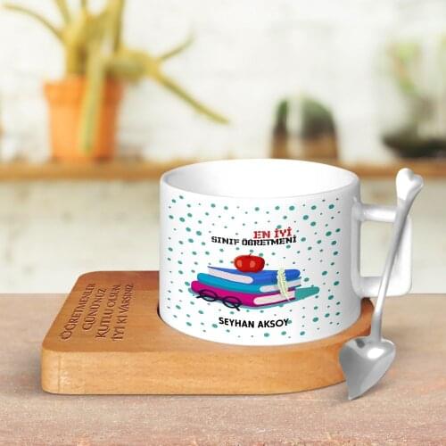 Personalized Best Class Teacher Design Altlıklı Ceramic Cup-3
