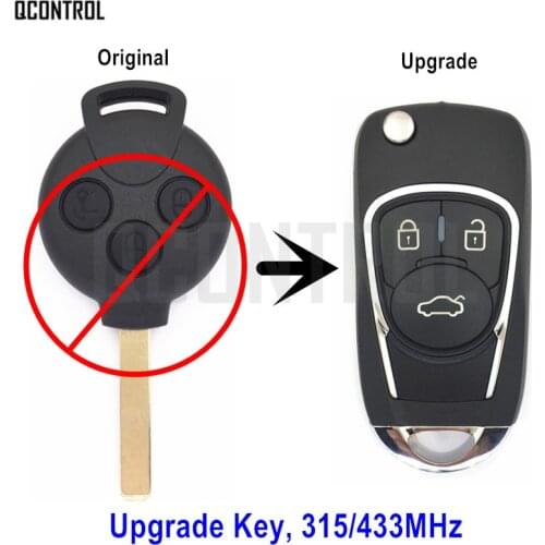 QCONTROL Upgraded Car Remote Flip Folding Key for Mercedes-Benz Smart Fortwo 451 2007 - 2015
