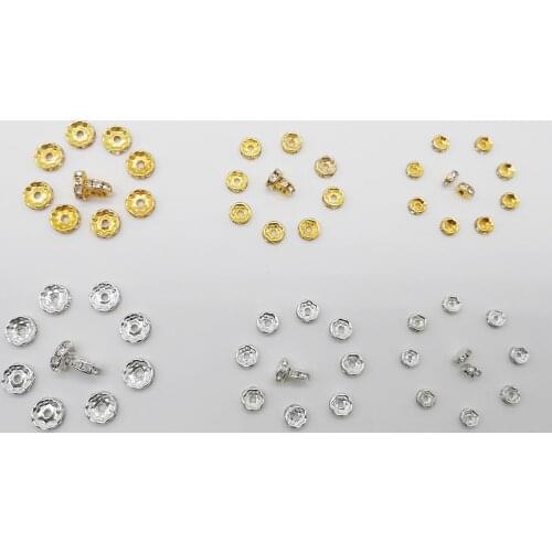 50pcs 6-8-10mm Spacer Beads Flat Wheel Spacers For Jewelry Making Bracelet Pendants Jewelry Findings Beads Accessories Ring Diy