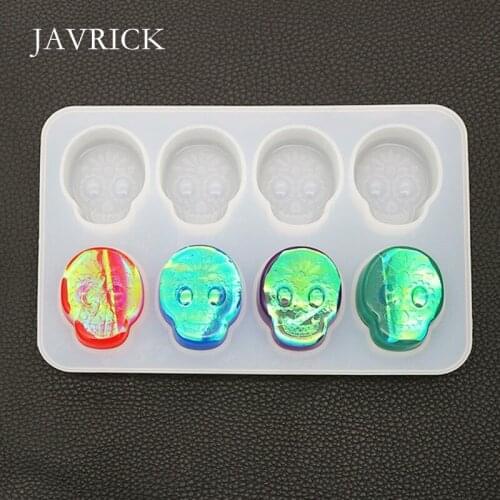 Crafts Crystal Epoxy Mould Skull Shape DIY High Mirror Handmade Pendant Silicone Moulds Resin Mold Decoration