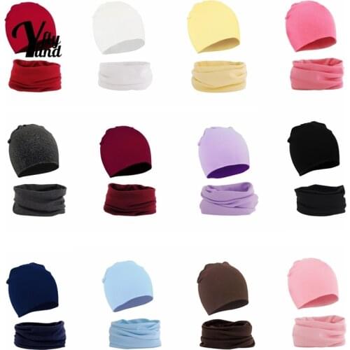 Yundfly Fashion Warm Knitted Cotton Infant Hat and Scarf Set Comfortable Newborn Beanie Caps Baby Hair Accessories Holiday Gifts