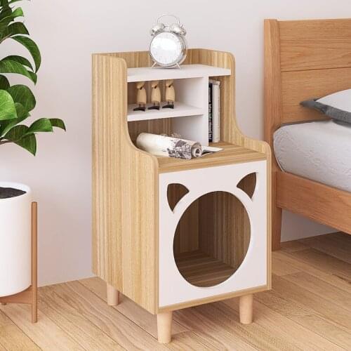 Cat bed cabinet integrated cage house four seasons universal solid wood cat furniture multi-functional storage cupboard shared