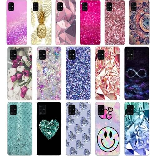26 AACrystal Diamond design Soft Silicone Tpu Cover phone Case for Samsung Galaxy A31 A41 A51 A71 A40 2019 Case