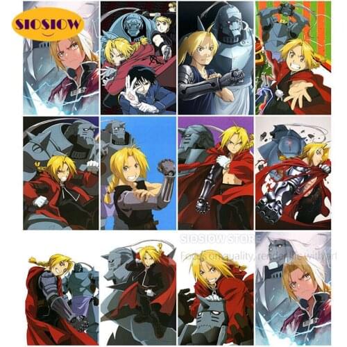 SIOSIOW Fullmetal Alchemist Diamond Embroidery Edward Diamond Painting Japanese Anime Posters Cross Stitch Decor Room Wall Gifts