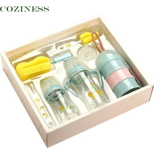 COZINESS Glass Feeding Bottle Baby Milk Bottle Gift Box Set Newborn Infant Supplies Wide-Caliber Feeding Bottle Gift Box For Mom