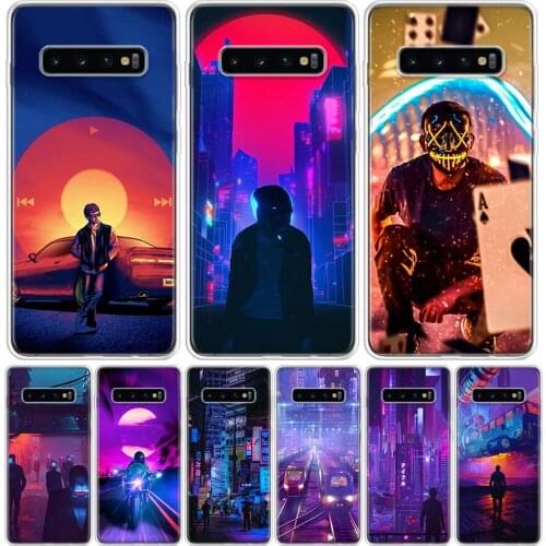 Street Brand city night Phone Case for Samsung Galaxy A51 A71 A50 A70 A40 A30 A20E A10 A01 A21 A41 M30S A6 A7 A8 A9 Plus + Cover