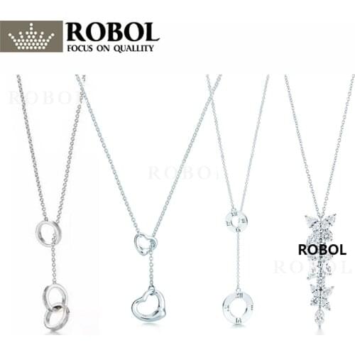 High Quality 1:1 TTFF 925 Sterling Silver New Round Necklace Jewerly Original Design Model Exquisite Craftsmanship