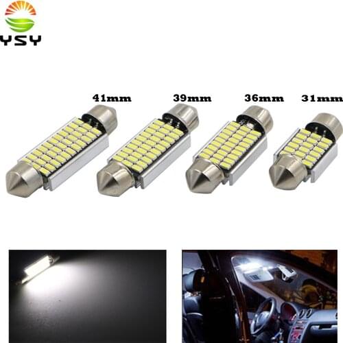 YSY 10pcs 31mm 36mm 39mm 41mm C5W C10W 3014 SMD LED Festoon Light CANBUS NO ERROR Auto Interior Dome lamp Car Reading Bulb