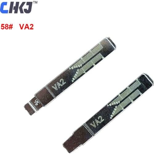 CHKJ 10pcs/lot Scale Shear Teeth Blank Key VA2 For Peugeot 307 408 Citroen C5 307CC C-Triomphe NO.58 Engraving Line Key Blank