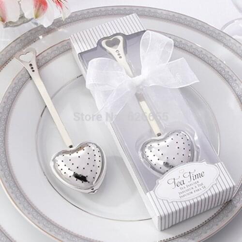 Stainless steel heart shape tea infuser tea ball novelty tea party supplies wedding gifts for guests wedding favors 25pcs/lot