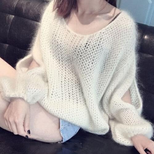 Women 2021 Spring Autumn Fashion Loose Warm Pullovers Female Long Sleeve Sweater Tops Ladies Solid Color Knitted Tops Y361