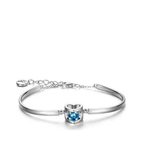 Everoyal Charm 925 Sterling Silver Bracelets For Women Jewelry Trendy Zircon Heart Bracelets Silver Girls Accessories Hot