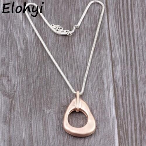 ELOYHI Novel Big Water Drop Double Layer Fit Snake Chain Collar Top Quality Plated For Women Trendy Neckalce&Pendants Gift