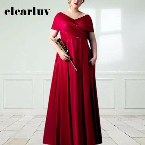 Burgundy Formal Evening Dress DR1021 Cap Sleeve V-Neck Women Party Gowns A-Line Robe De Soiree Criss-Cross Elegant Dresses 2020