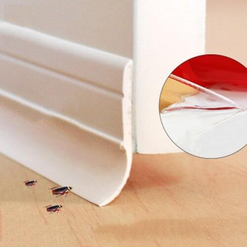 1pc Adhesive Under Door Sweep Weather Stripping Soundproof Rubber Bottom Seal Strip For 0-18mm Crack Home Door Hardware