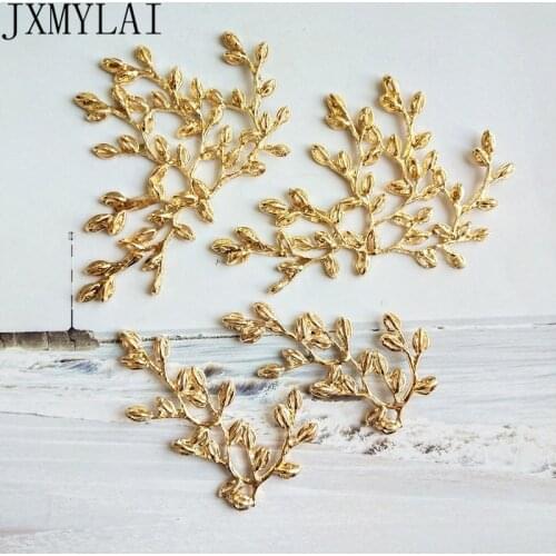 10 PCS Metal Alloy KC Gold Plated Leaf Branch For Clothing Hair Accessories DIY Jewelry Findings