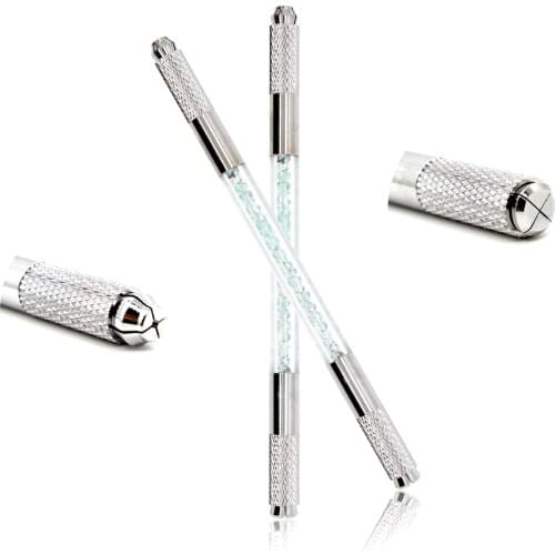100PCS Disposable Microblading Handles Sparkle Microblading Hand Tools with Two Ends for Microblades