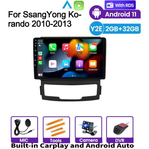 1024*600 HD Android IPS CarPlay Quad Core For SsangYong Korando 2010 2011 2012 2013 Auto Stereo GPS Support Split Screen