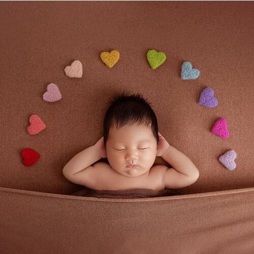 7/10Pcs DIY Handmade Baby Wool Felt Rainbow Stars Love Heart Home Party Decorations Newborn Photography Props Infant Photo Shoot
