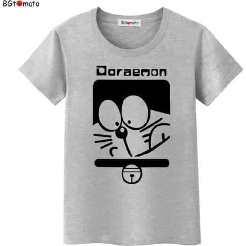 BGtomato Doraemon t shirt Crossover Logan Anime Cartoon T Shirt Design Parody Funny tops Cool Novelty Geek tees shirt