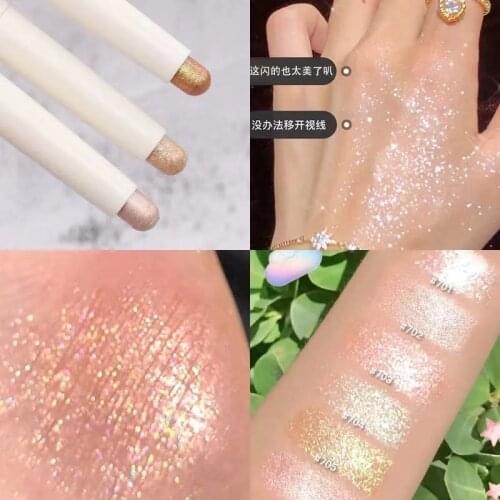 Glitter Diamond Eyeshadow Eye Liner Pencil Metallic Shimmer Highlighter Stick Pigmented Cream Eyeshadow Cosmetic High Gloss