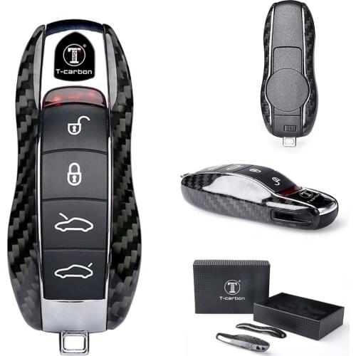 Car Remote Key Case Shell Cover Carbon Fiber For Porsche 911 Cayenne Panamera
