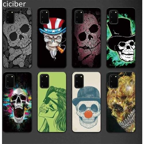 Skeleton Skull Case for Samsung A50 A51 A70 A71 A72 A21S A52 A02S A12 S10 S20 S9 S8 S21 Plus Ultra Note 20 10 9 Plus Soft Fundas