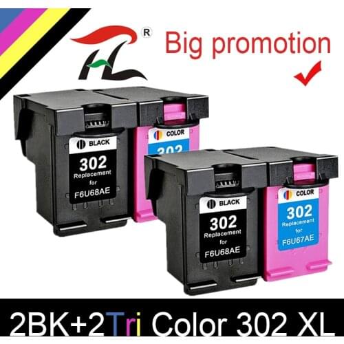 4pk 302XL remanufactured Cartridge Replacement for HP 302 HP302 XL Ink Cartridge for Deskjet 1110 1111 1112 2130 2131 printer