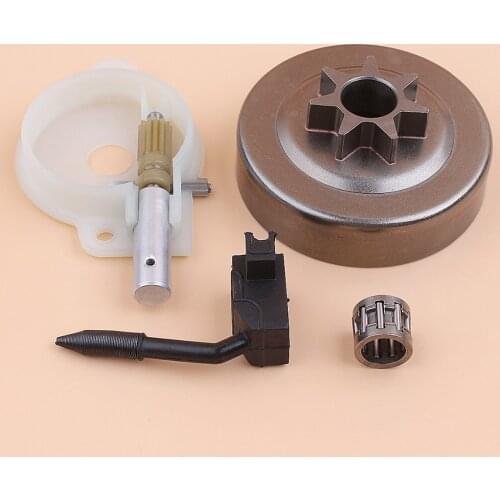 Clutch Drum Oil Pump Bearing Kit For Husqvarna 142 137 141 136 36 41 Chainsaw Replacement Parts .325" 7T