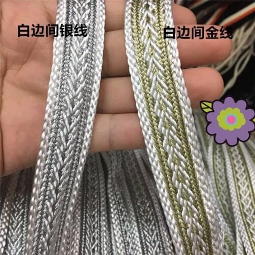 White gold and silver line lace accessories Cuff side Neckline DIY decorative fashion webbing 2cm wide