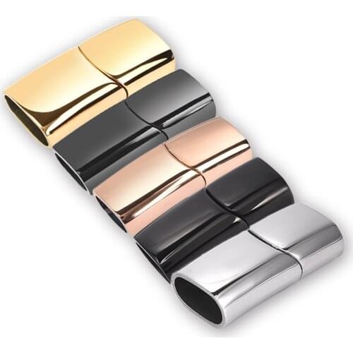 2pcs/Lot Glossy Magnetic Clasps 316LStainless Steel Magnet Buckle Connectors For DIY Leather Bracelet Jewelry Making Findings