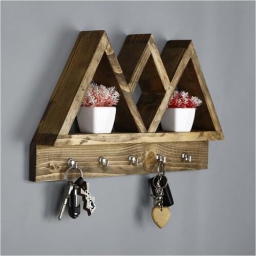 Multi Purpose Decorative Wooden Eyed Key Holder Wall Rack Hanger