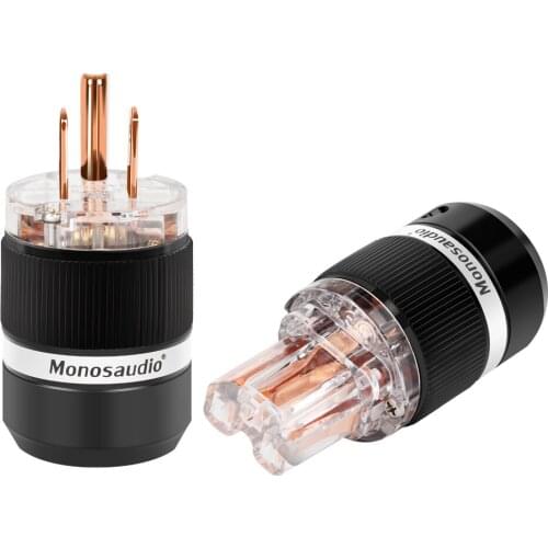 Monosaudio M101/F101 Pure Copper US Power Plug US Version AC Power Plug Connector HiFi Mains Power Plug Connector Pure Copper