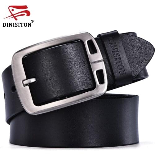 DINISITON mens cow genuine leather man belt luxury strap male belts for men new fashion vintage pin buckle Designer belt brand