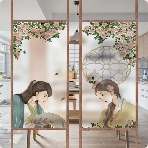 Living room frosted window glass sticker toilet light transparent opaque bathroom privacy glass sticker