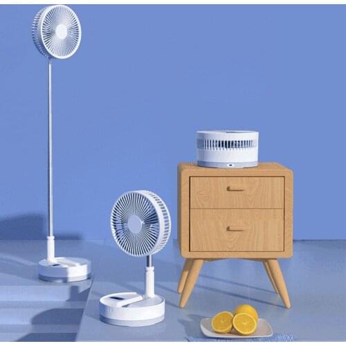 MOTAWISH Desktop Fan Portable Folding Telescopic Fan Usb Rechargeable 120° Shaking Head Remote Control Fan Office Home