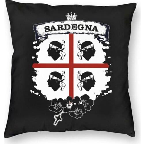 Sardinia Flag Four Moors Cushion Cover Italy Sardegna Coat of Arms Throw Pillow Case for Living Room Fashion Home Decoration