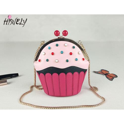 2021 New Fashion Lovely Cup Cake bag diamond party casual purse ladies chain shoulder bag handbag crossbody mini messenger bagQ5