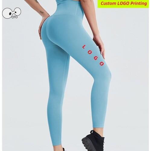 Solid Color Quick Dry High Waist Running Pants Women Stretch Yoga Leggings Compression Gym Tights Push Up Fitness Clothes Custom